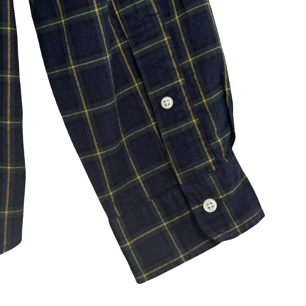 RALPH LAUREN Men’s Classic Fit Heavy Cotton Navy Plaid Button Down Shirt Size XL - Picture 8 of 16